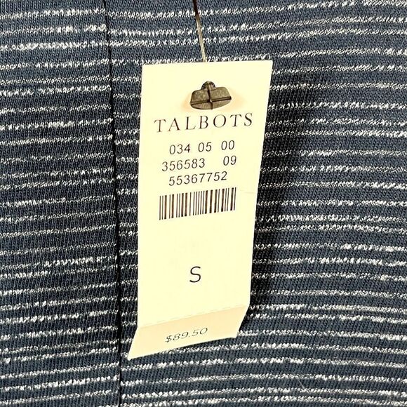 NWT Talbots Women’s Tie Front Short Sleeve T-Shirt Dress, Alameda Stripe, Size S - Picture 6 of 9